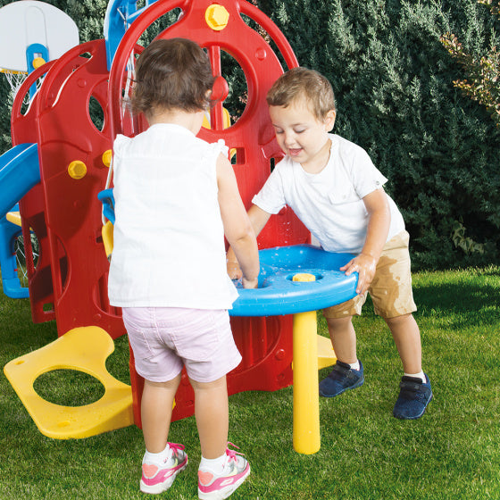 Dolu 7-in-1 Speeltoestel met Glijbaan en Schommel Blauw Rood