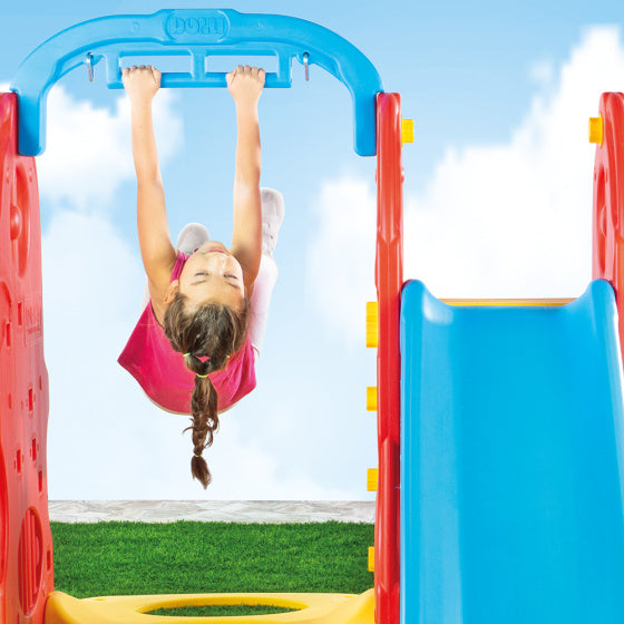 Dolu 7-in-1 Speeltoestel met Glijbaan en Schommel Blauw Rood