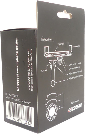 Edge Telefoonhouder EZ Grip zwart