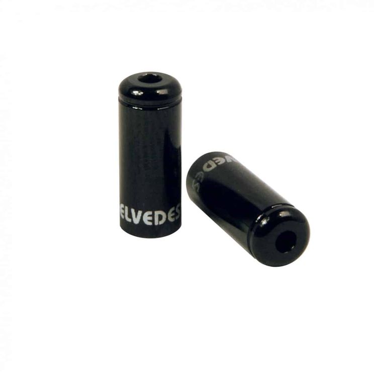 Pot Kabelhoedje Elvedes Zwart 5,0mm | Aluminium | 50 stuks