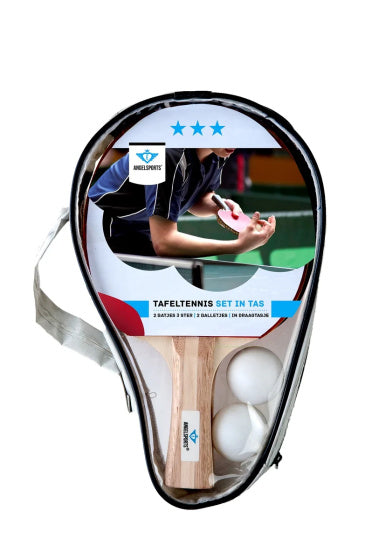 Engelhart T.T.C. set 3-ster bat met 2 ballen 40 mm rood zwart