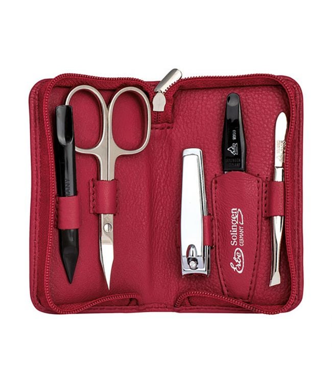 Erbe solingen 5-delige manicure etui rood (erbe9016)
