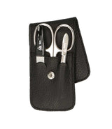 Erbe solingen 3-delige manicure etui met drukknoopsluiting zwart (erbe9018)