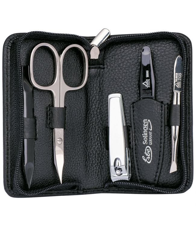 Erbe solingen 5-delige manicure etui zwart (erbe9020)