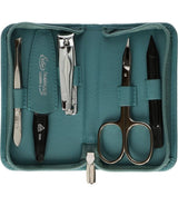 Erbe solingen 5-delige manicure etui met ritssluiting turquoise (erbe9204)