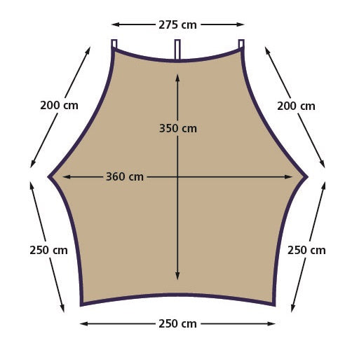 Eurotrail Tarp Carside 3,6 x 3,5 m polyester staal bruin 6-delig