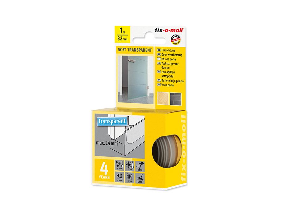 Fix-o-moll tochtband deur - transparant