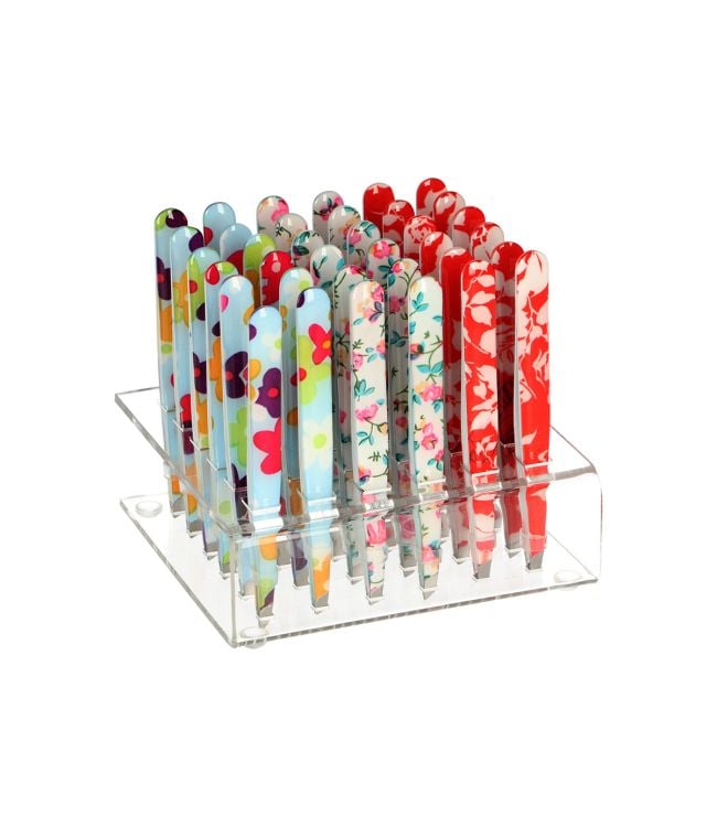 Face nail pincet bloemen assorti display 36 stuks