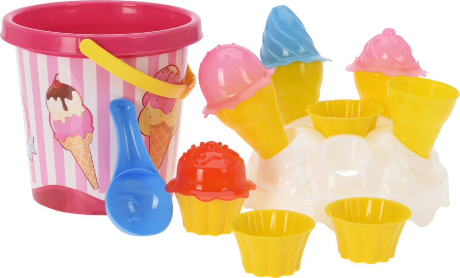 Free and easy strandemmer met ijsjes 11-delig roze