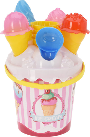 Free and easy strandemmer met ijsjes 11-delig roze