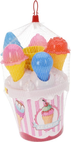 Free and easy strandemmer met ijsjes 11-delig roze