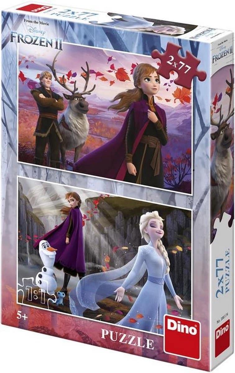 Dinotoys dino puzzel - disney apos;s frozen ii - 2 x 77 stukjes