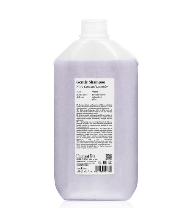 Farmavita backbar gentle shampoo n°03 oats and lavender 5000ml