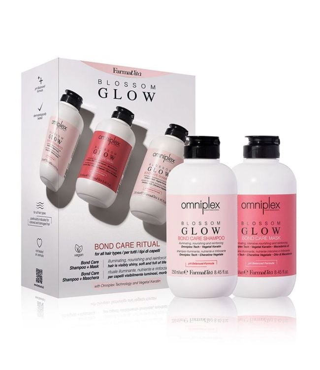 Farmavita omniplex blossom glow kit bond care ritual met shampoo en mask 250ml