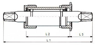 trapas 128 x 30 mm zilver zwart