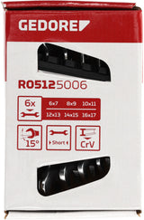 Gedore red Dubbele Steeksleutelset 6-delig 6-17 mm Kort Zwart