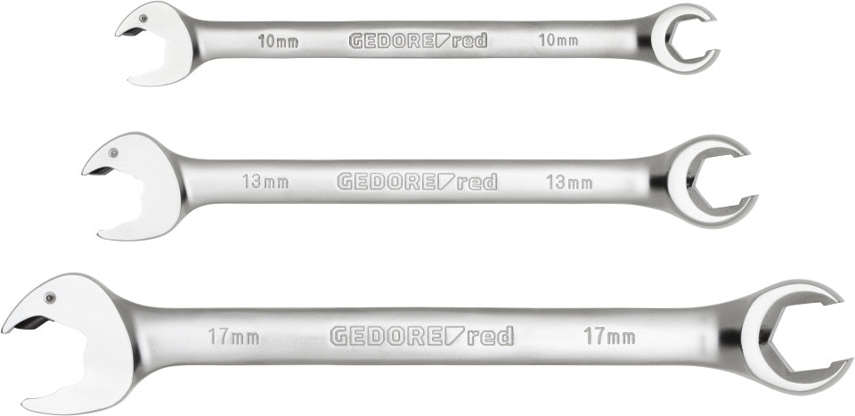 Gedore red Openring-steekratelsleutelset 10-19 mm Zilver 4-delig