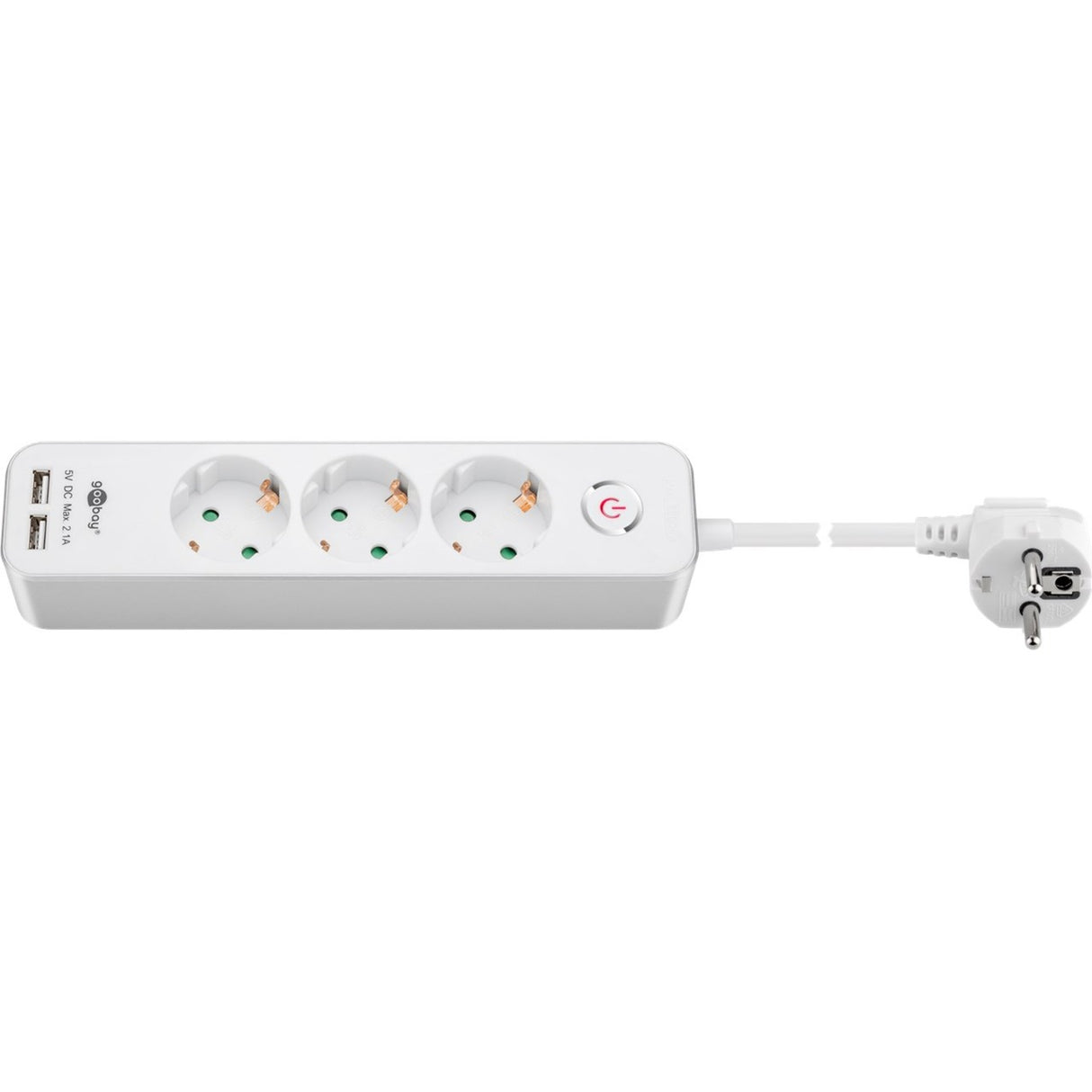 Goobay 3-Weg Stekkerdoos met schakelaar en USB