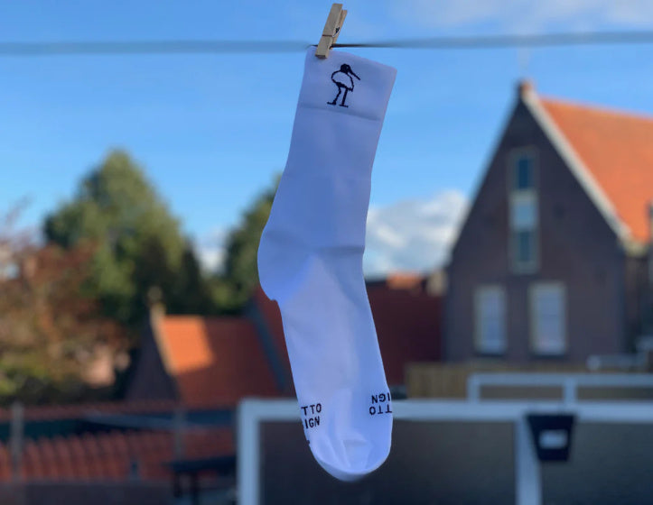 Grutto High Cut Fietssokken Wit Blauw Zwart 3 Paar Maat 43-64