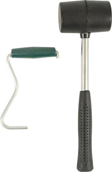 Highlander Hamer met Haringtrekker 28 cm Rubber RVS Zwart