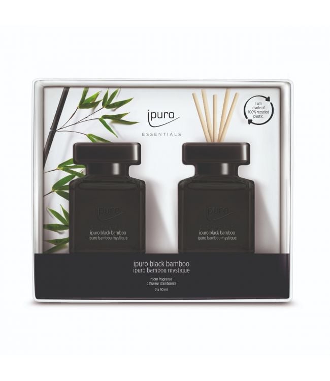 Ipuro geurdiffuser black bamboo 2 x 50 ml