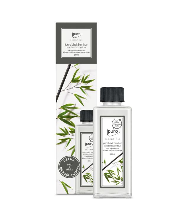 Ipuro geurverspreider navulling zwart bamboe 200ml