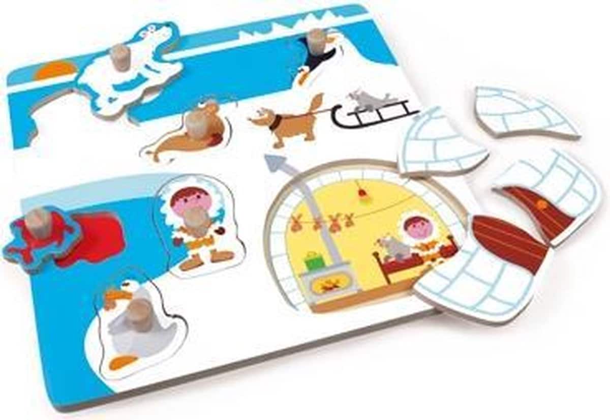 Van der doelen scratch houten puzzel met iglo