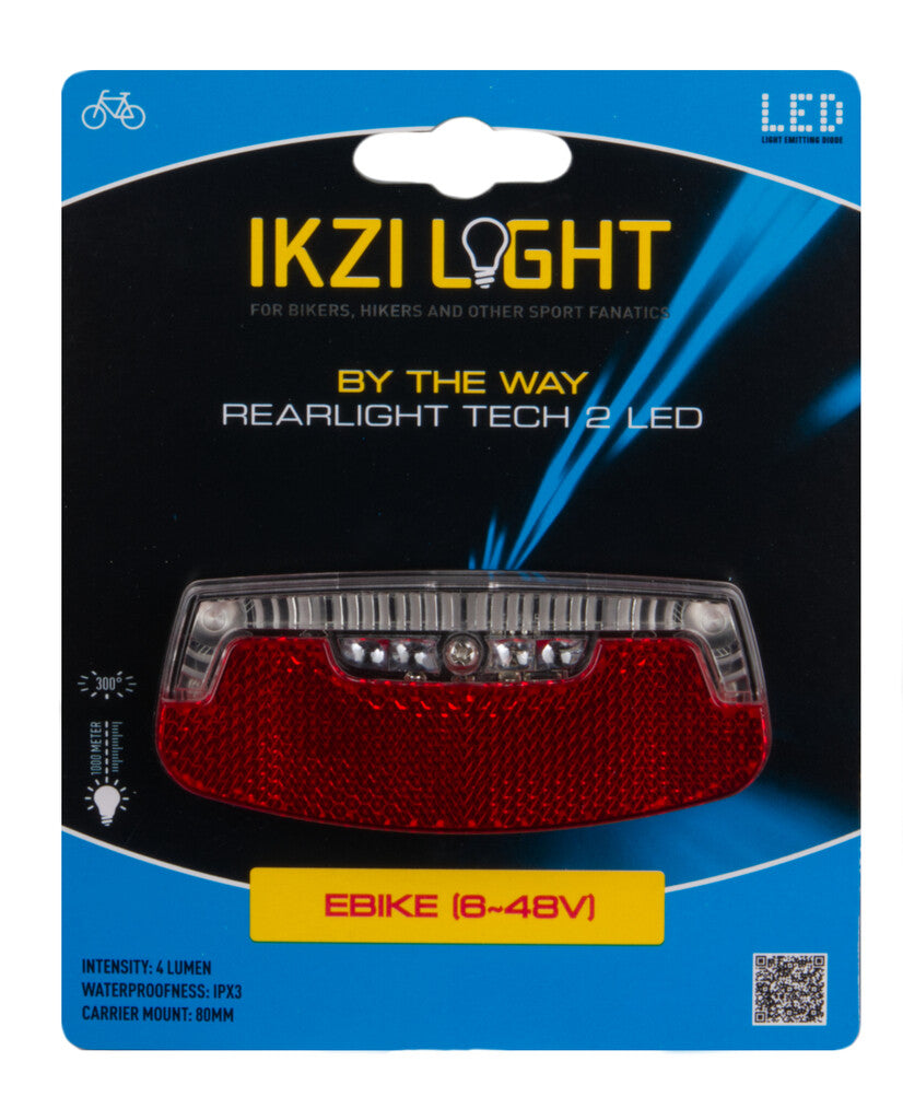 Ikzi achterlicht 2-leds trouwens e-bike 8-48v kaart