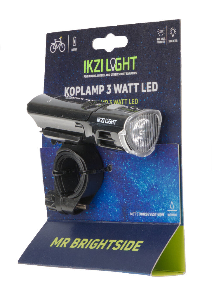 IKZI-Light koplamp Alu LED Mr. Brightside Hi-Tech batt.
