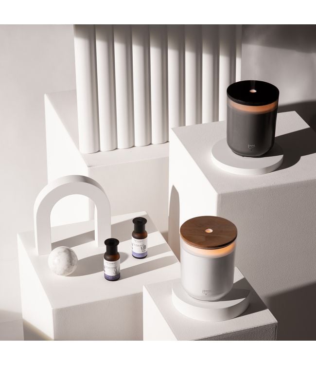 Ipuro air sonic aroma kaars grijs
