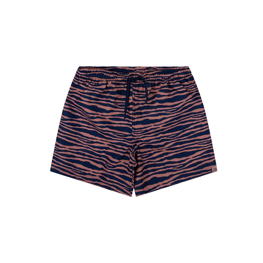Vibrant stripes | blauw oranje uv zwembroek jongen