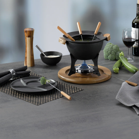 Kela Country fondueset 6 personen 1 liter 11-delig zwart