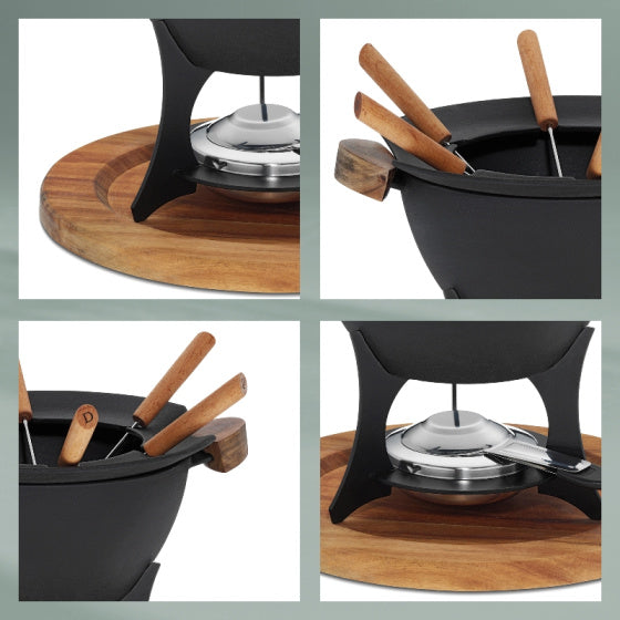 Kela Country fondueset 6 personen 1 liter 11-delig zwart