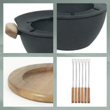 Kela Country fondueset 6 personen 1 liter 11-delig zwart