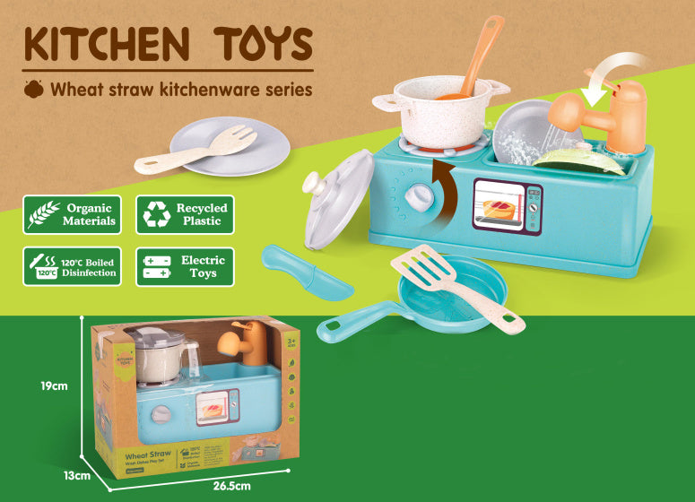 Kitchen toys Speelgoed Wastafel met Stromend Water 11-delig