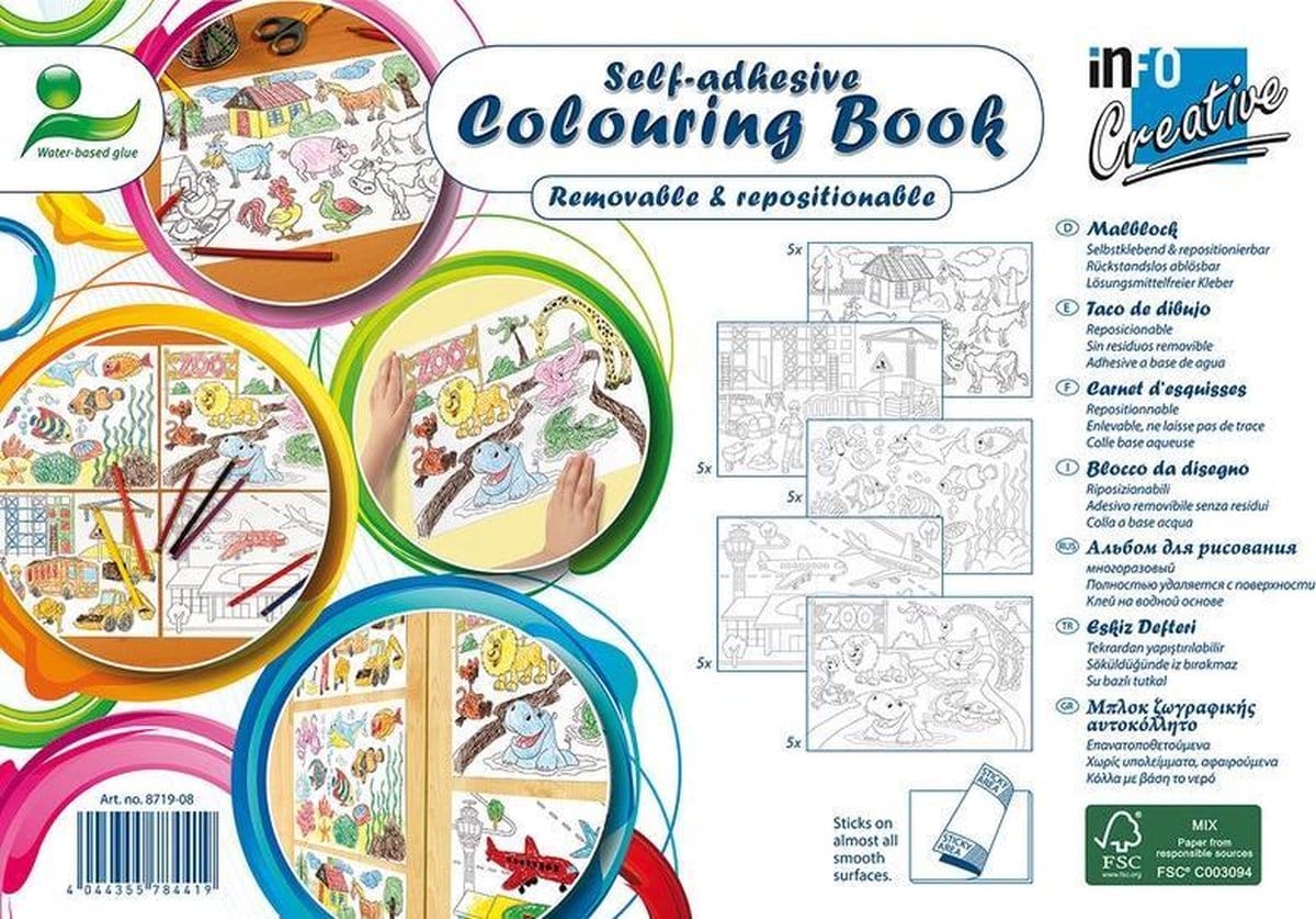 Van der doelen kleurboek zelf klevend, verwijderbaar en herbruikbaar