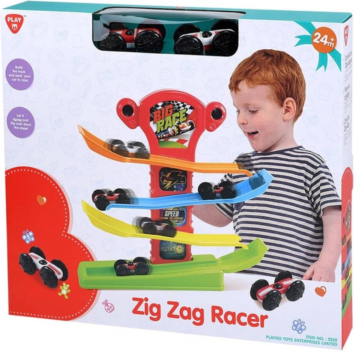 Playgo zig zag racer, autobaan met 2 race auto apos;s