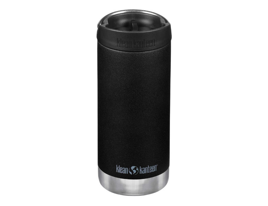 Klean kanteen thermosfles - tkwide - 355 ml (12 oz) - met koffiedop - zwart