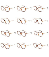 Spectrum 12 stuks leesbril havana goud assorti klassiek rond
