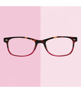 Spectrum leesbril vlam roze rechthoekig 1.00