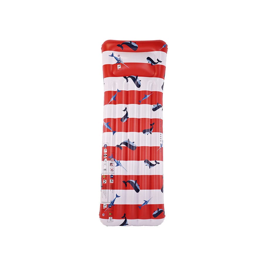 Ocean stripes | rood wit luxe luchtbed