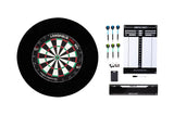 Longfield darts Tournament dartbord met toebehoren zwart 8-delig