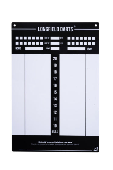 Longfield darts Tournament dartbord met toebehoren zwart 8-delig