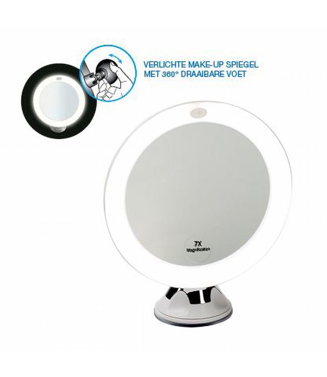 Lsp spiegels spiegel met licht en zuignap 7x vergroot