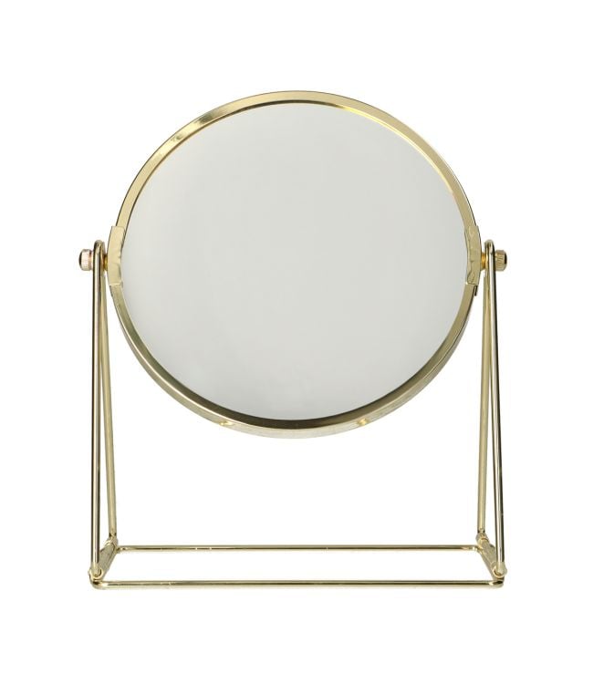 Lsp spiegels spiegel op frame voet goud 22cm 3x vergroot
