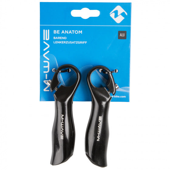 M-Wave Bar end 12 cm aluminium zwart 2 stuks