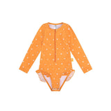 Orange kiss | oranje meisjes uv badpak met lange mouwen