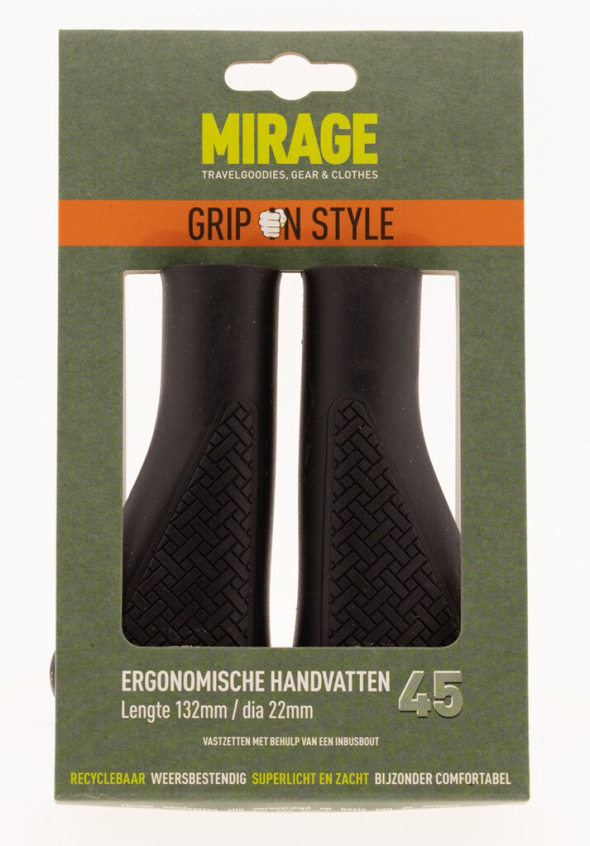 Mirage Fiets Handvatten - Ergonomisch, Zwart, 132mm