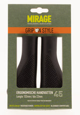 Mirage Fiets Handvatten - Ergonomisch, Zwart, 132mm