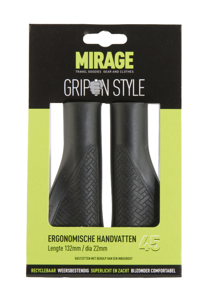Mirage Fiets Handvatten - Ergonomisch, Zwart, 132mm